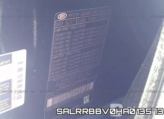 SALRRBBV0HA013573 фото 10