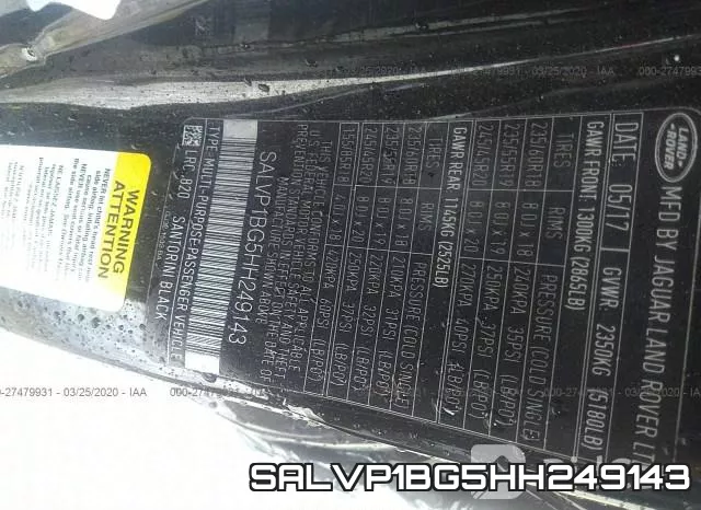 SALVP1BG5HH249143 фото 10