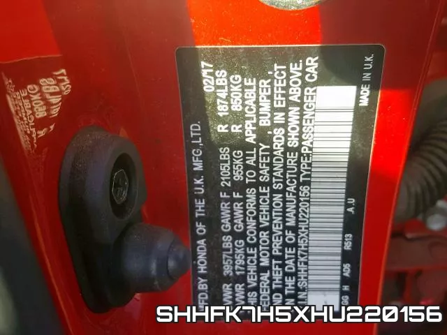 SHHFK7H5XHU220156 фото 2