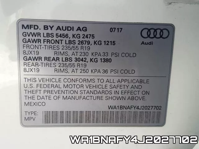 WA1BNAFY4J2027702 фото 2