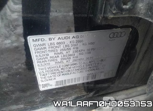 WA1LAAF70HD053753 фото 10