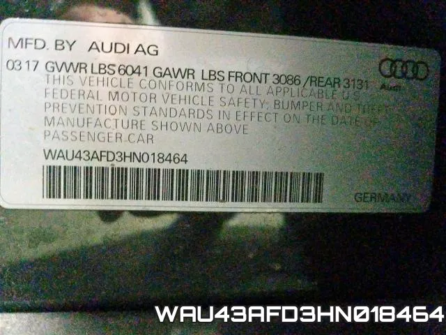 WAU43AFD3HN018464 фото 2