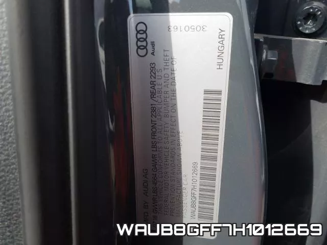 WAUB8GFF7H1012669 фото 2