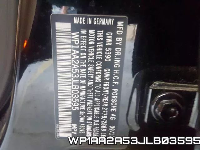 WP1AA2A53JLB03595 фото 2