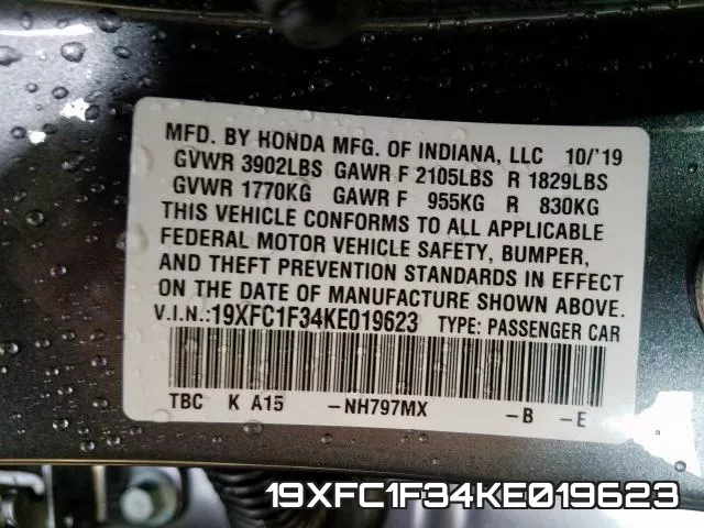 19XFC1F34KE019623 фото 2