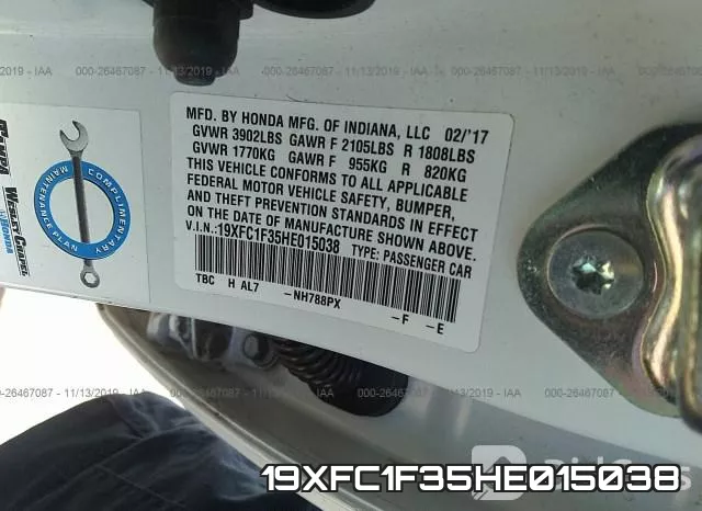 19XFC1F35HE015038 фото 10