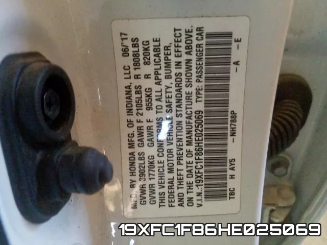 19XFC1F86HE025069 фото 2