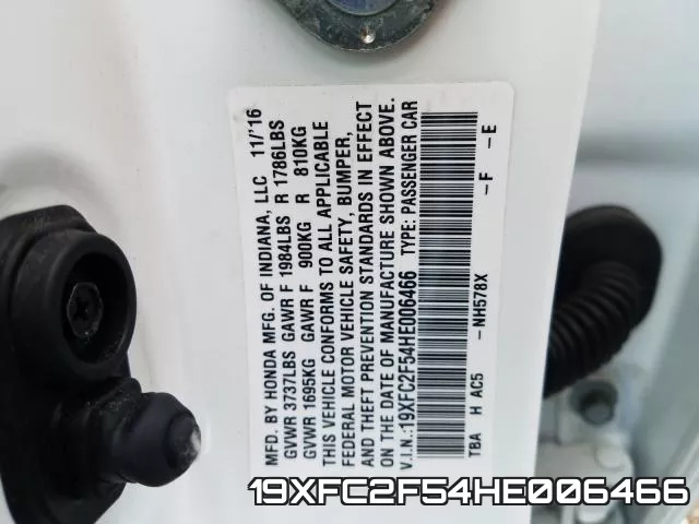 19XFC2F54HE006466 фото 2