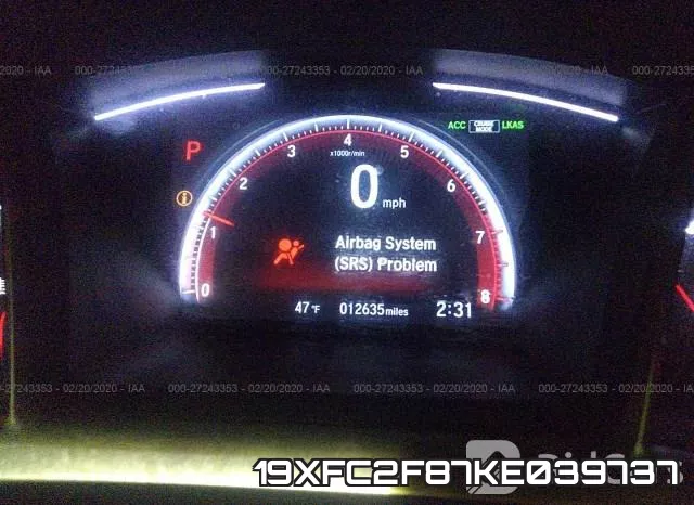 19XFC2F87KE039737 фото 8
