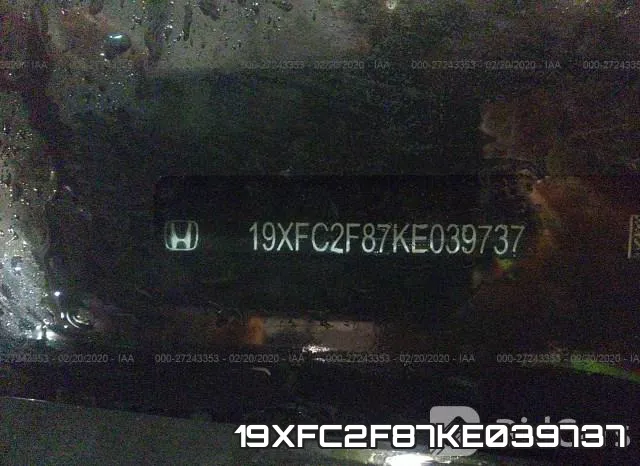 19XFC2F87KE039737 фото 10