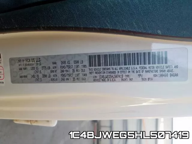 1C4BJWEG5HL507419 фото 2