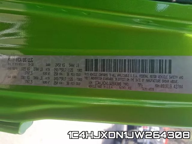 1C4HJXDN1JW264308 фото 2