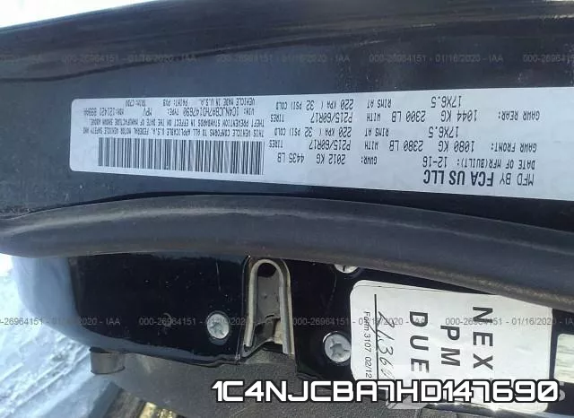 1C4NJCBA7HD147690 фото 10
