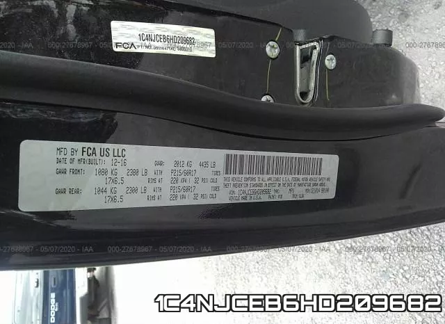 1C4NJCEB6HD209682 фото 10