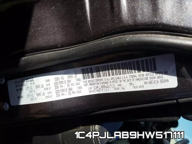 1C4PJLAB9HW517111 фото 2