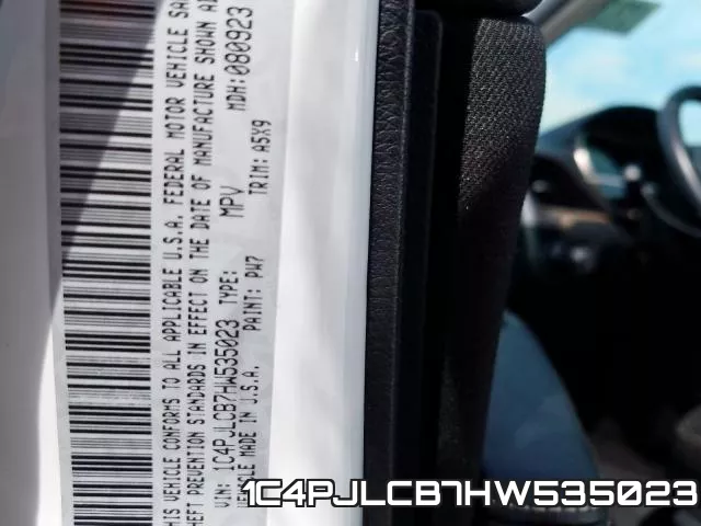 1C4PJLCB7HW535023 фото 2