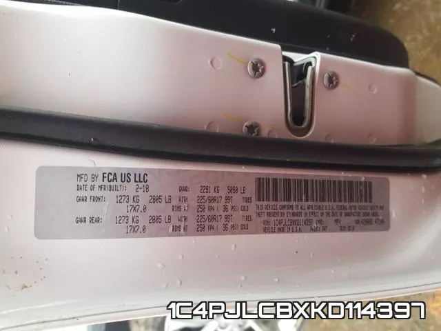1C4PJLCBXKD114397 фото 2