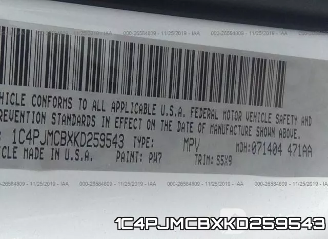 1C4PJMCBXKD259543 фото 10