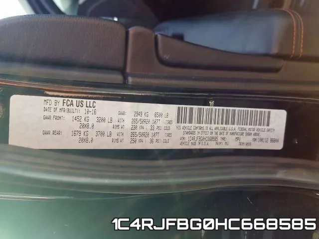 1C4RJFBG0HC668585 фото 2