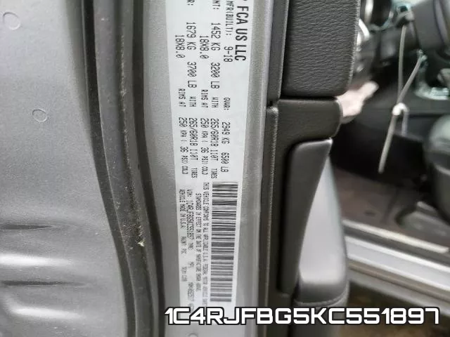 1C4RJFBG5KC551897 фото 2