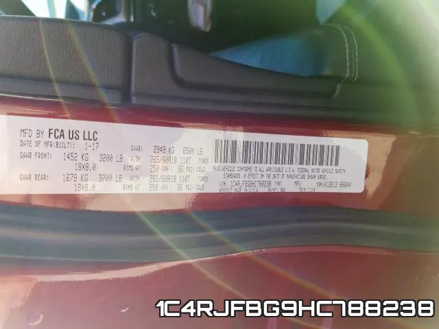 1C4RJFBG9HC788238 фото 2