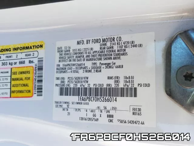 1FA6P8CF0H5266014 фото 2