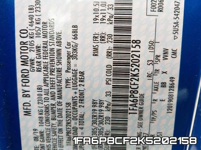 1FA6P8CF2K5202158 фото 2
