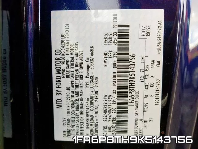 1FA6P8TH9K5143756 фото 2