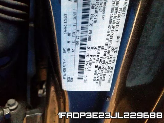 1FADP3E23JL229688 фото 2