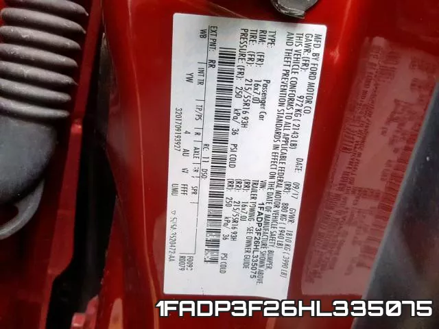 1FADP3F26HL335075 фото 2