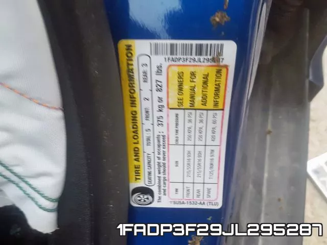 1FADP3F29JL295287 фото 2