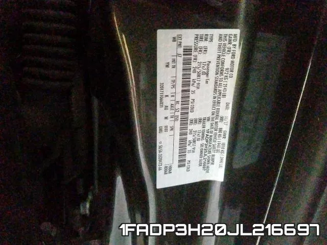 1FADP3H20JL216697 фото 2
