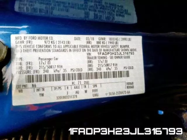1FADP3H23JL316793 фото 2