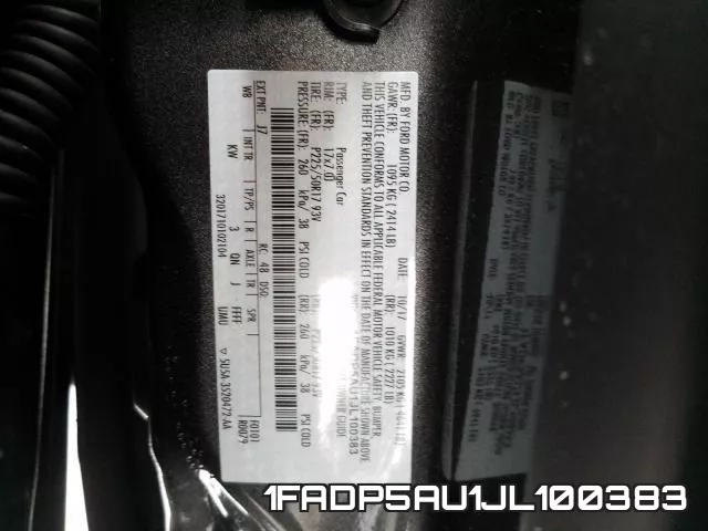 1FADP5AU1JL100383 фото 2
