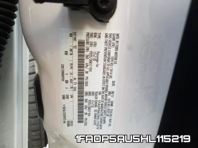 1FADP5AU5HL115219 фото 2