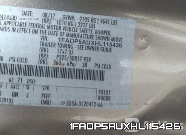 1FADP5AUXHL115426 фото 10