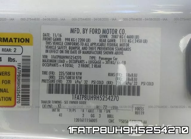 1FATP8UH9H5254270 фото 10