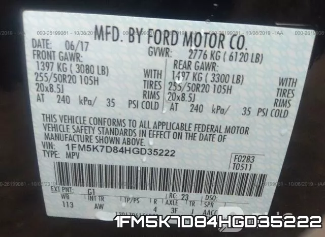 1FM5K7D84HGD35222 фото 10