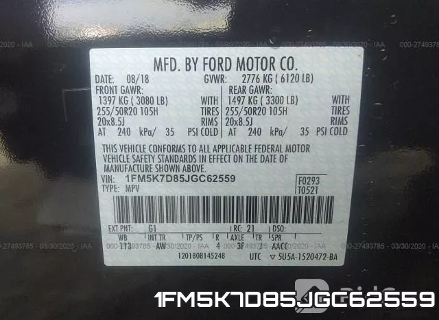 1FM5K7D85JGC62559 фото 10