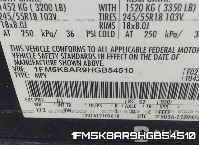 1FM5K8AR9HGB54510 фото 10