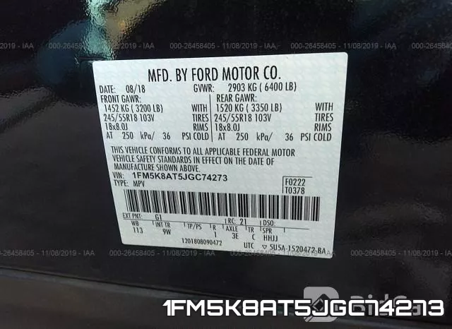 1FM5K8AT5JGC74273 фото 10