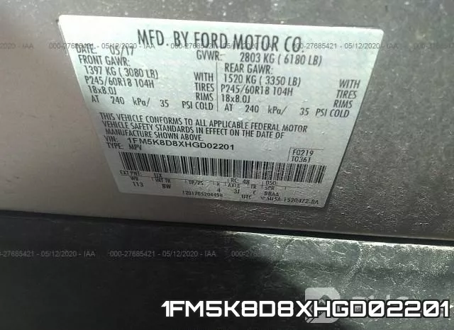 1FM5K8D8XHGD02201 фото 10