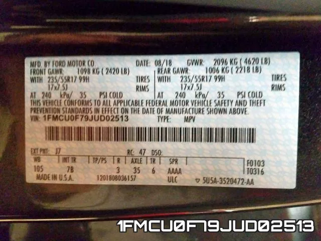 1FMCU0F79JUD02513 фото 2