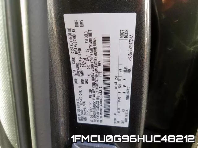 1FMCU0G96HUC48212 фото 2