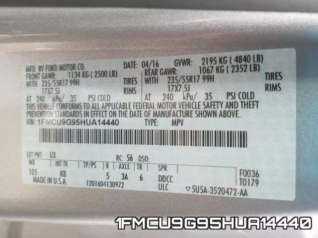 1FMCU9G95HUA14440 фото 2
