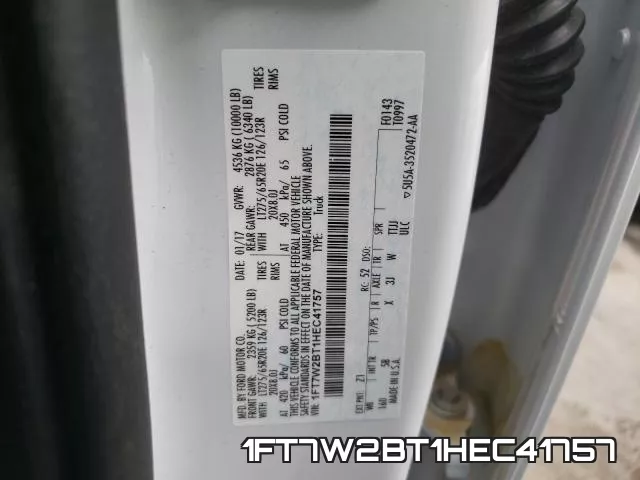 1FT7W2BT1HEC41757 фото 2