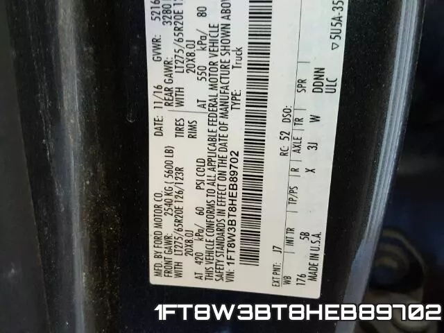 1FT8W3BT8HEB89702 фото 2