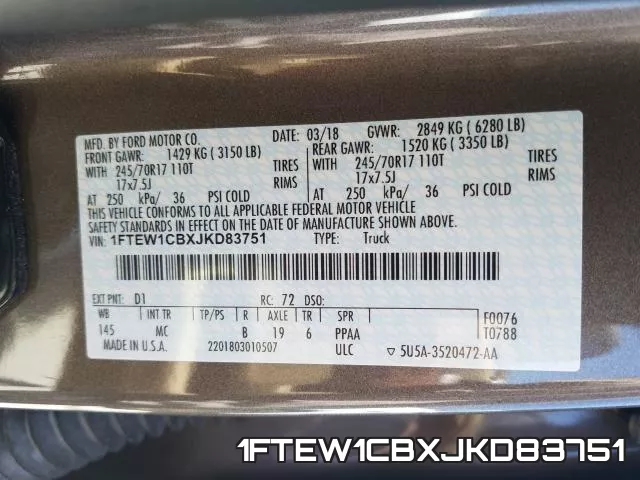 1FTEW1CBXJKD83751 фото 2