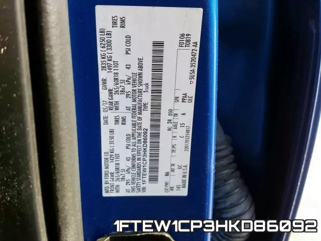 1FTEW1CP3HKD86092 фото 2