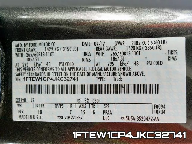1FTEW1CP4JKC32741 фото 2